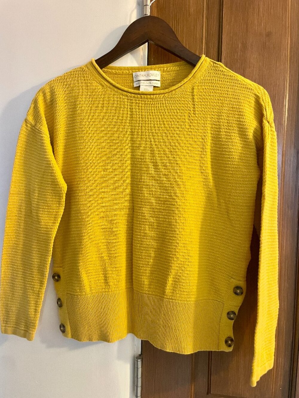 Cynthia Rowley Linen/Cotten Blend Yellow Sweater